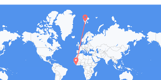 Liberia to Svalbard & Jan Mayen
