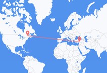 Voos da cidade de Quebec, Canadá para Kahramanmaraş, Turquia