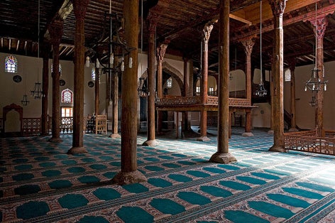 photo of inside Eşrefoğlu Mosque in Beyşehir, Konya Province, Turkey.