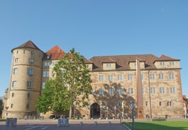 Photo of Tuebingen in the Stuttgart city ,Germany Colorful house in riverside and blue sky. 