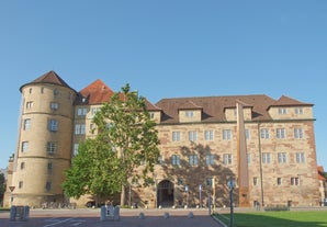 Photo of Tuebingen in the Stuttgart city ,Germany Colorful house in riverside and blue sky. 