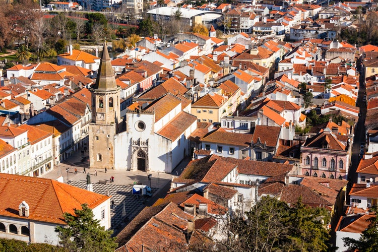 Photo of aerial view of Old Town of Tomar, Portugal.