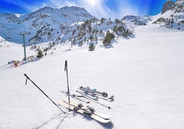 photo of Ordino Andorra morning view in winter.