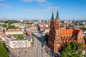 Panorama of Kaunas from Aleksotas hill, Lithuania.