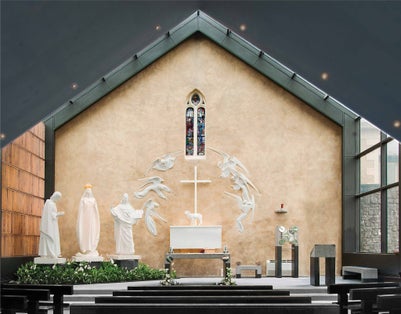 photo of view Altar sculpture at Knock, based on accounts of the apparition, Knock, Irland.