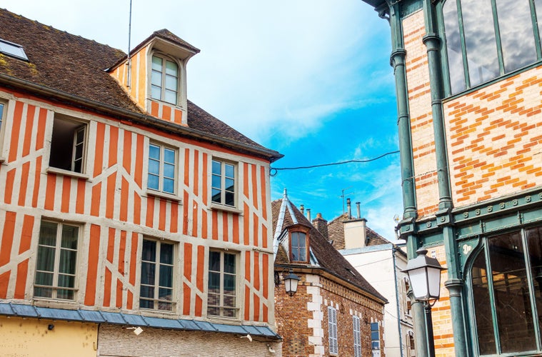 photo of view of Street view of downtown Sens, France.