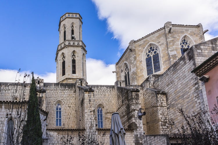 Photo of Gothic Church of Saint Peter near Dali's Theatre ,Museum building in Figueres, Catalonia, Spain. 