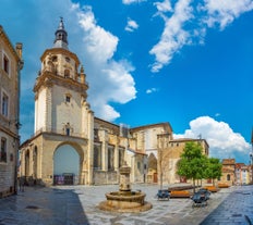 Photo of aerial view of Valladolid skyline, Spain.