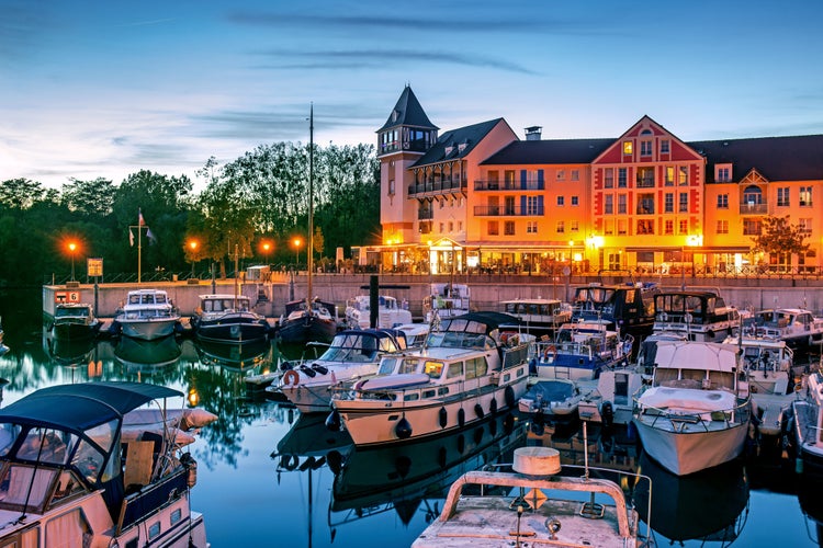 photo of view of Port of Cergy in the evening, Cergy, France.