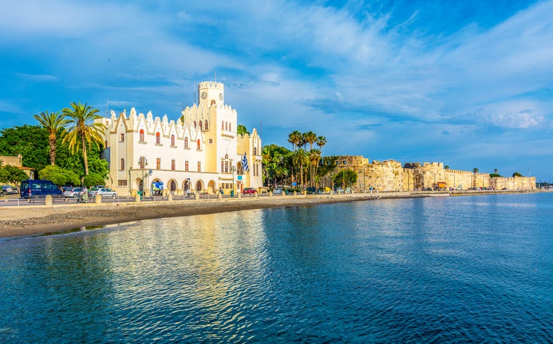 Photo of Kos Town Harbour and Neratzia Castle wall view in Kos Island.