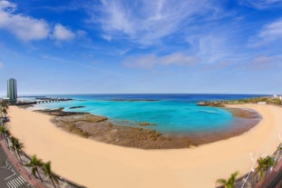 photo of landscape of Charco de San Gines in Arrecife, Lanzarote, Spain.