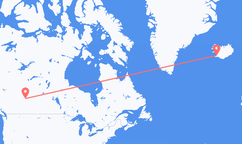 Flyg från Edmonton, Kanada till Reykjavík, Island