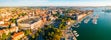 Aerial drone photo of famous european city of Pula and arena of roman time. Location Istria county, Croatia, Europe.