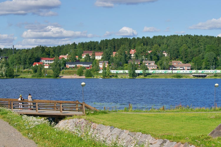 photo of view of Hameenlinna. View of the river Vanajavesi, Hämeenlinna, Finland.