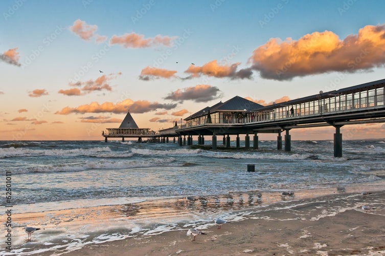 Photo of  Evening mood, pier on the beach of Heringsdorf, Usedom Island, Mecklenburg-Western Pomerania, Germany