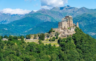 photo of panoramic view of Sestriere village from above, famous ski resort in the Italian western Alps, Piedmont, Italy.