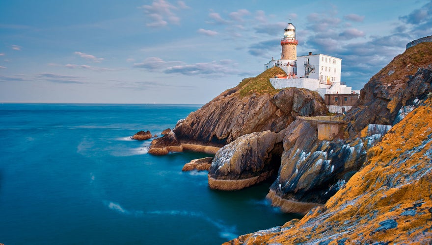 Dublin, Baily Lighthouse on Howth cliffs.