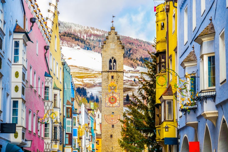 photo of view of Vipiteno Sterzing winter - Bolzano province - Trentino Alto Adige region - Italy colorful buildings, Italy.