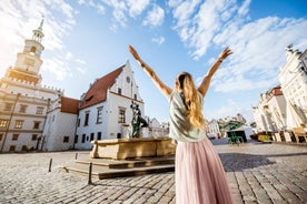 Photo of the old and new architecture in Wolin at the river Dziwna, Poland.