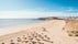 Aerial view of beautiful Meia Praia beach in Lagos, Algarve, Portugal at morning.