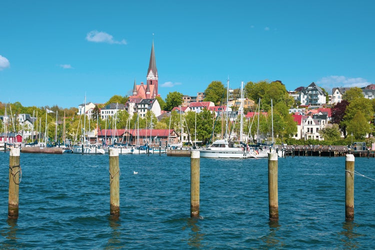 Panorama of the western part of Flensburg.