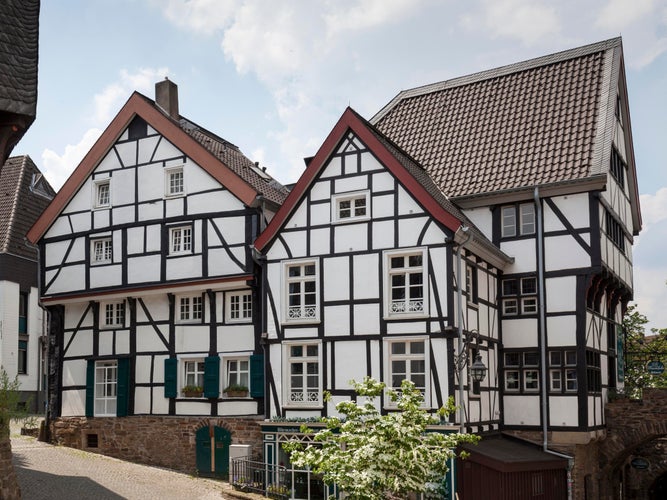 Photo of Half-timbered houses, historic centre, Mülheim an der Ruhr, Ruhr district, North Rhine-Westphalia, Germany.