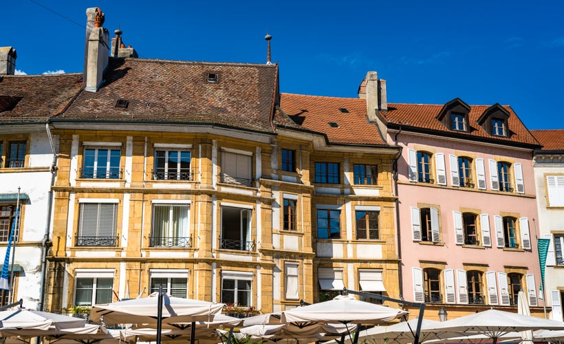 Photo of architecture of Yverdon-les-Bains in Switzerland.