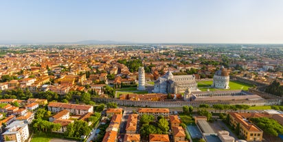 Photo of aerial view of Turin city center with landmark of Mole Antonelliana, Turin ,Italy ,Europe.