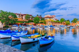 Photo of aerial view of the small Black sea town of Chernomorets ,Bulgaria.