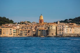 photo of an aerial panoramic view on marina in Beaulieu sur Mer, France.