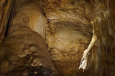 Photo of natural rock formations in Koneprusy Caves, Central Bohemian Region, Czech Republic.