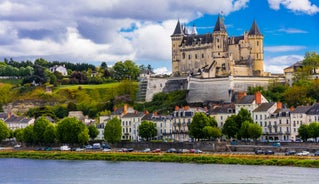 Photo of Tours aerial panoramic view. Tours is a city in the Loire valley of France.