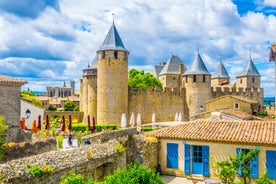 Photo of Old bridge and Saint Nazaire cathedral on the Orb river in Beziers, France.