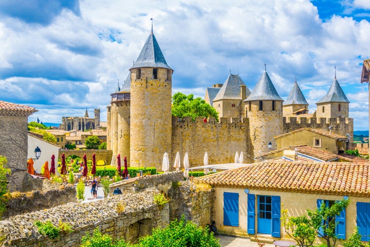 Photo of chateau comtal in Carcassonne, France.