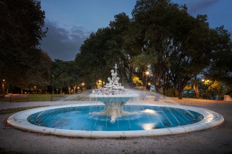 Photo of beautiful fountain in sea garden in Varna, the sea capital of Bulgaria.