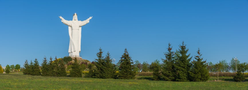 Great statue of Christ the King in the city of Swiebodzin in Poland.