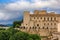 photo of Royal and General Archive of Navarra surrounded by medieval city walls in old town Pamplona, Navarra, Spain.