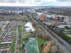 Photo of old Turn Junction, or Deep Cutting Junction where the Birmingham and Fazeley Canal meets the Birmingham Canal Navigation's Main Line Canal, Birmingham, England.