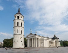 Aerial view of Vilnius old city.