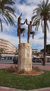 Photo of panoramic aerial view of beautiful Blanes in Costa Brava on a beautiful summer day, Spain.