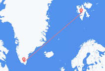 Flyrejser fra Narsarsuaq til Svalbard