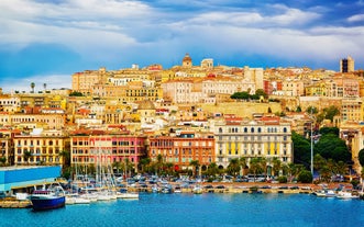 Photo of aerial view of Cagliari, Sardinia, Italy.