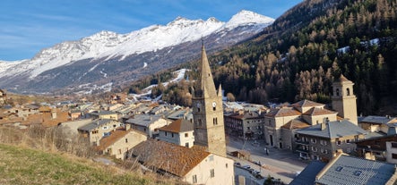 photo of the heights of the Vercors, the marly hills and the valley Val de Drome at Saint Jean De Maurienne in French countryside.