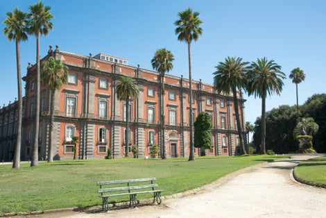 photo of Beautiful royal palace that houses the national museum in Naples, Italy .