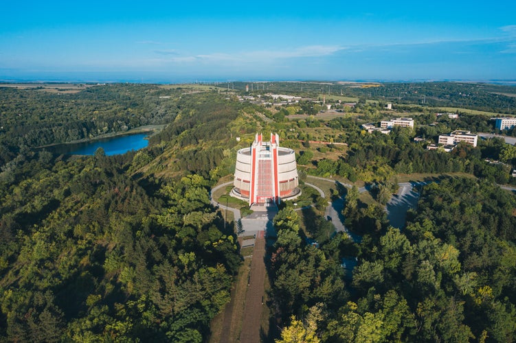 Photo of aerial view of Pleven panorama during the morning, Bulgaria.