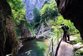 Visite d'une journée complète des grottes de Skocjan UNESCO et de Piran (petit groupe, max. 8)