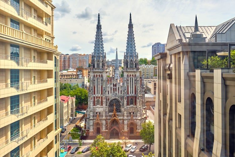 Photo of St. Nicholas Roman Catholic Cathedral in Kyiv, Ukraine.