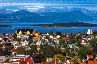 Vagen old town aerial panoramic view in Stavanger, Norway. Stavanger is a city and municipality in Norway.