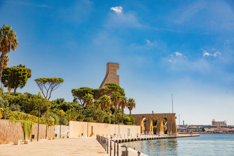 military monument seen from the harbor of Brindisi