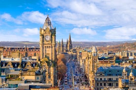 photo of Pitlochry panoramic aerial view with church. Pitlochry is a town in the Perth and Kinross council area of Scotland.